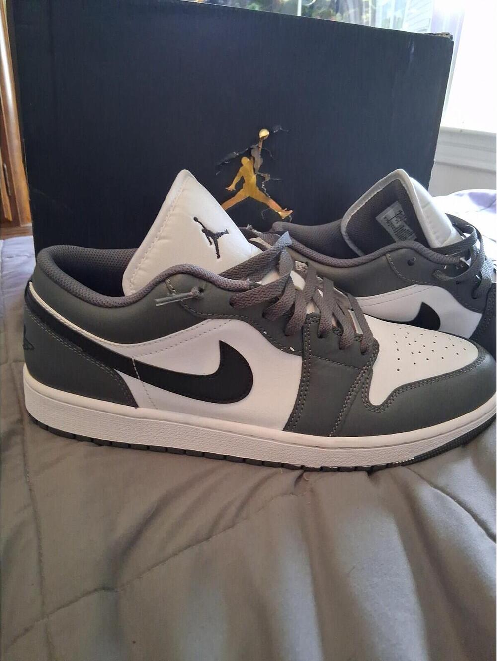 Jordan 1 Low Iron Grey Size 12 Hole In Box